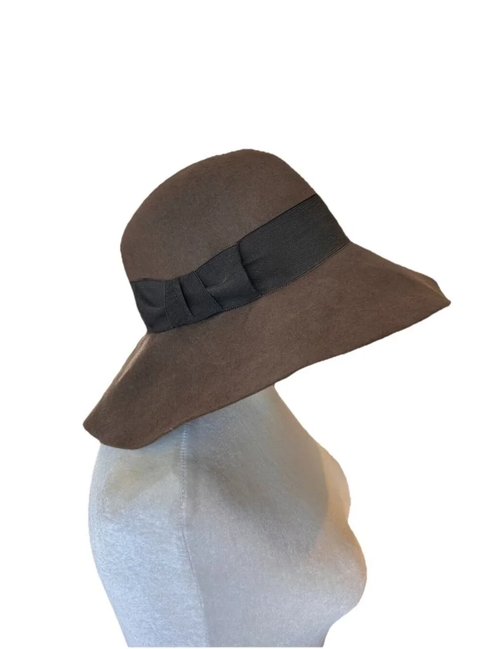 Felt Hat VTG Eric Javits NY Cloche Wide Brim Travel Designer Brown Packable - Picture 2 of 4